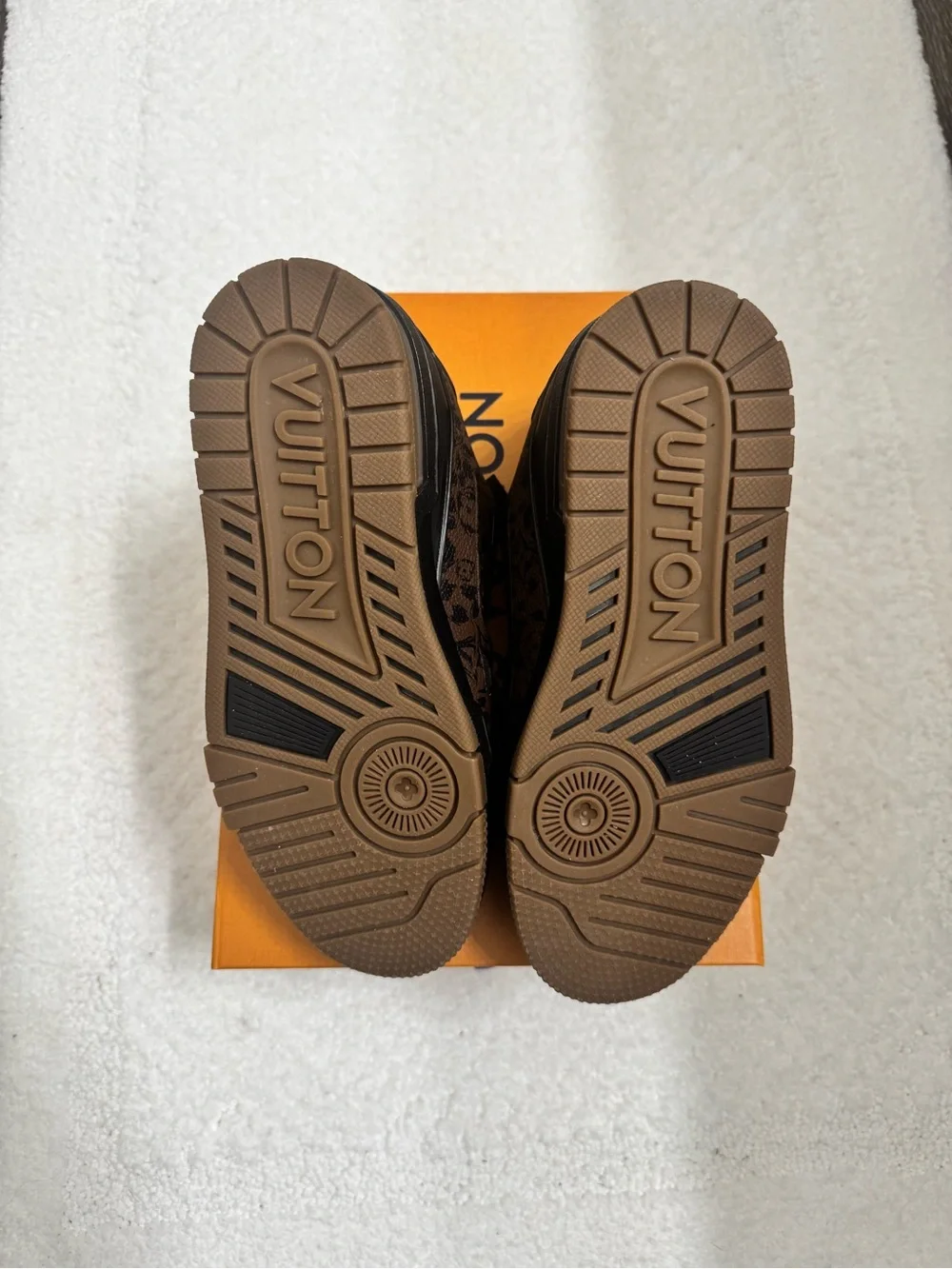 Louis Vuitton Brown Monogram Low-Top Sneakers with Gold Logo